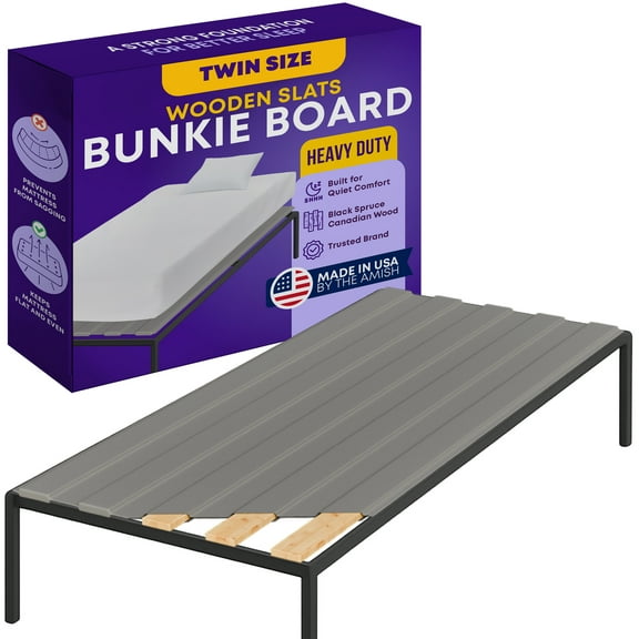 Continental Sleep, Wooden Twin Bed Slats for Support Under Mattress with Cover – Replacement Wood Slats for Twin Size Bed Frame – Under Mattress Support Without Extra Height – 3.38" Standard Width
