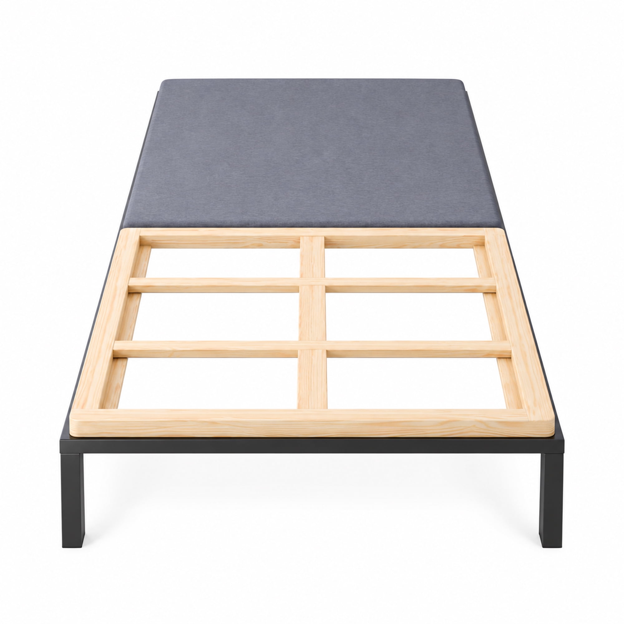 Continental Sleep, Premium 38mm Split Wood Bunkie Board Twin Size Bed - 2-Piece Under Mattress Support Board, Fully Assembled, Fabric Ventilation Cover - Replaces Wooden Slats or Box Spring for Bed