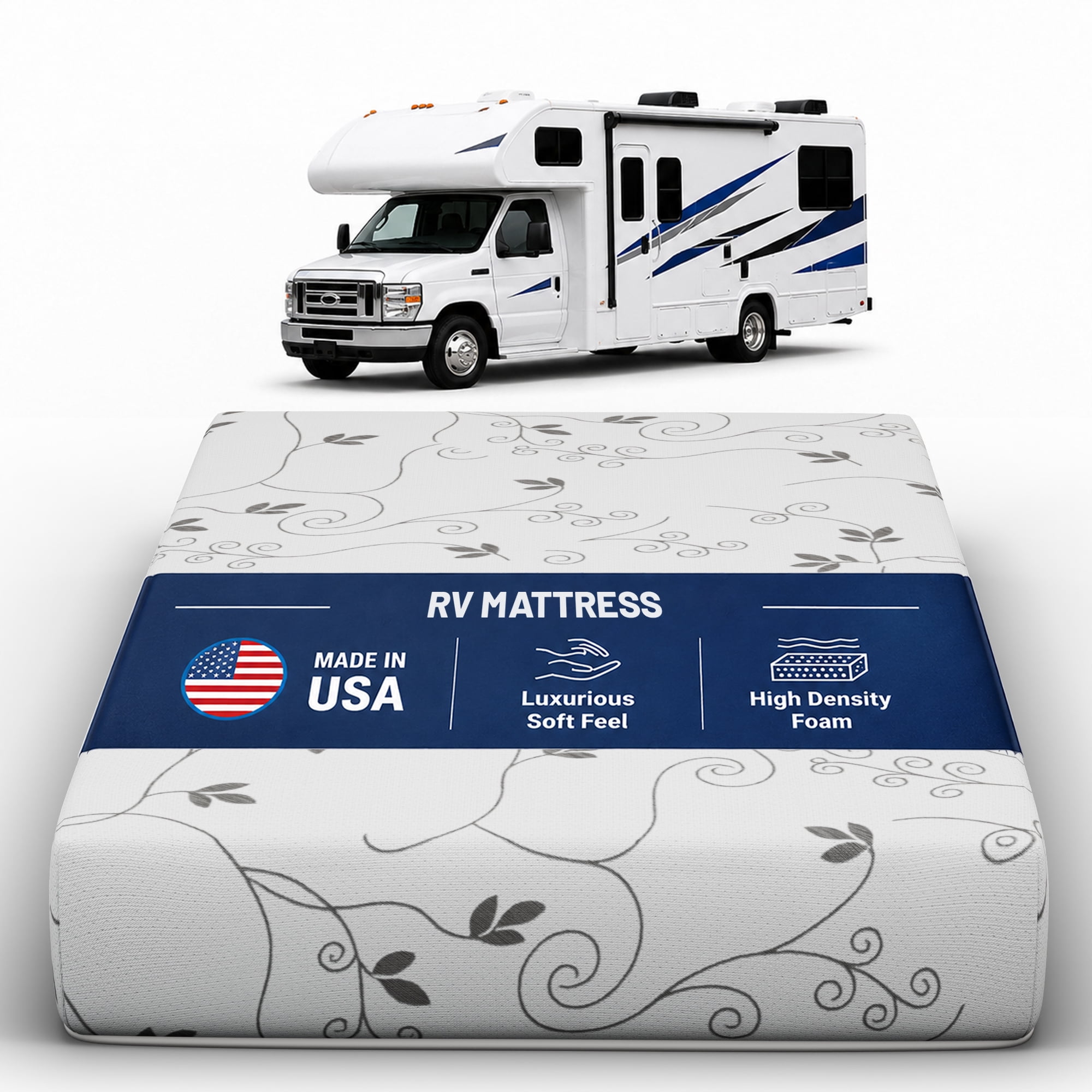 Continental Sleep, 10-Inch High Density Foam RV Mattress Replacement, Medium Firm, Travel Camper Trailer Truck and Bunk, Pressure-Relief Support, 32" x 29"