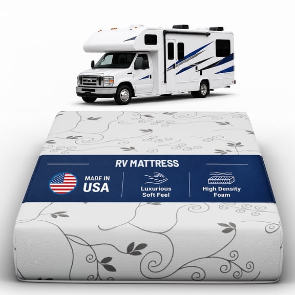 Continental Sleep, 10-Inch High Density Foam RV Mattress Replacement, Medium Firm, Travel Camper Trailer Truck and Bunk, Pressure-Relief Support, Queen