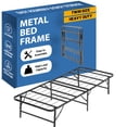 thumbnail image 1 of Continental Sleep, 14-Inch Foldable Metal Platform Bed Frame with Tool Free Setup, Sturdy Steel, No Box Spring Needed, Twin, Black, 1 of 7