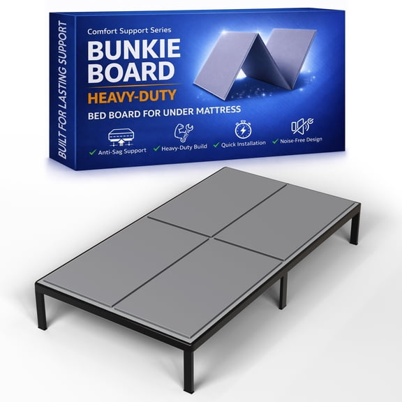 Continental Sleep, 15mm Bunkie Board Twin 38x75, Heavy Duty Under Mattress Support, Low Profile Bed Support Board for Slatted bed frame, No Box Spring Needed, Noise Free, Non-Slip