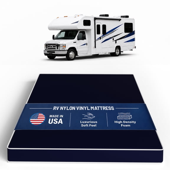 Continental Sleep, 4-Inch High Density Foam RV Mattress Replacement with Nylon Vinyl Cover, Waterproof, Medium Firm, Travel Camper Trailer Truck and Bunk, Pressure-Relief Support, 72" x 36"