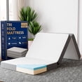 thumbnail image 1 of Continental Sleep, 4-Inch Tri-Folding Gel Memory Foam Portable Floor Mattress, Breathable Mesh, Ultra Soft, Removable and Washable Cover, Comfortable Support, 25-Inch, White, 1 of 6