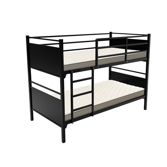Continental Sleep, 5" Medium Firm Foam Mattress with Metal Bunk Bed, Good for Kids & Teen, 33".