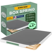 Continental Sleep, Unassembled King Box Spring for King Bed, 4.5-Inch Wood Box Spring Only, Noise-Free Mattress Foundation, Packed Flat, Easy Assembly, White