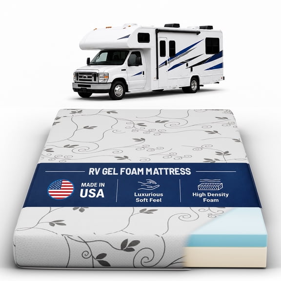 Continental Sleep, 6-Inch Gel Memory Foam RV Mattress Replacement, Medium Firm, Travel Camper Trailer Truck and Bunk, Pressure-Relief Support, 72" x 36"