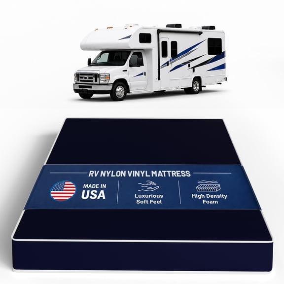 Continental Sleep, 6-Inch High Density Foam RV Mattress Replacement with Nylon Vinyl Cover, Waterproof, Medium Firm, Travel Camper Trailer Truck and Bunk, Pressure-Relief Support, 72" x 28"