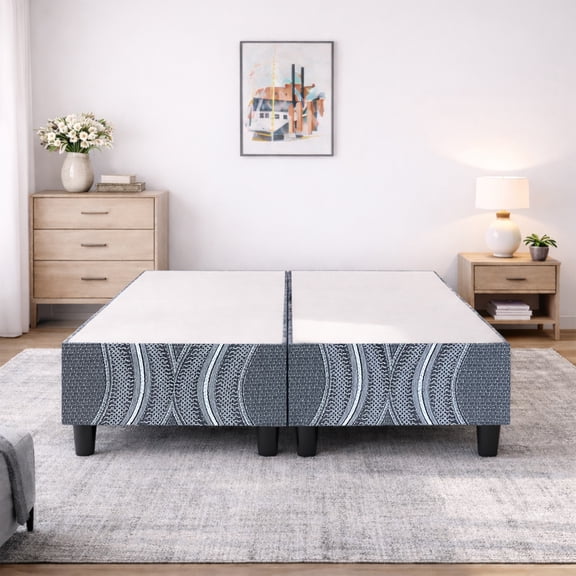 Continental Sleep, 8" Wood Box Spring/Foundation with Legs for Mattress Support, Heavy-Duty Structure, Fully Assembled, No Need for Bed Frame, Queen, Black