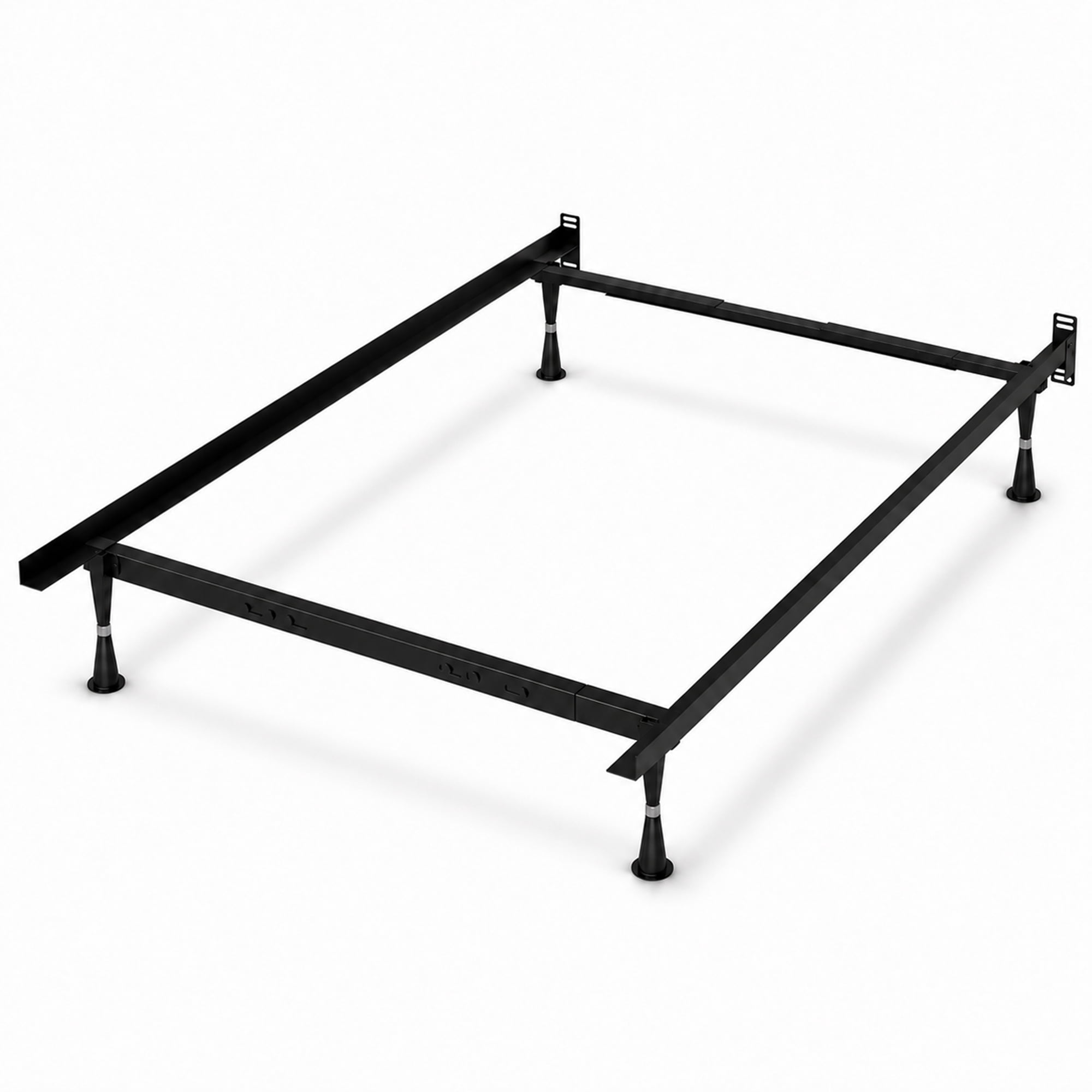 Continental Sleep, Advanced Metal Bed Frame for Box Spring and Mattress, Headboard Attachable, Noise-Free, Tool-Free Easy Assembly, 4-Legs Support, Full, Black
