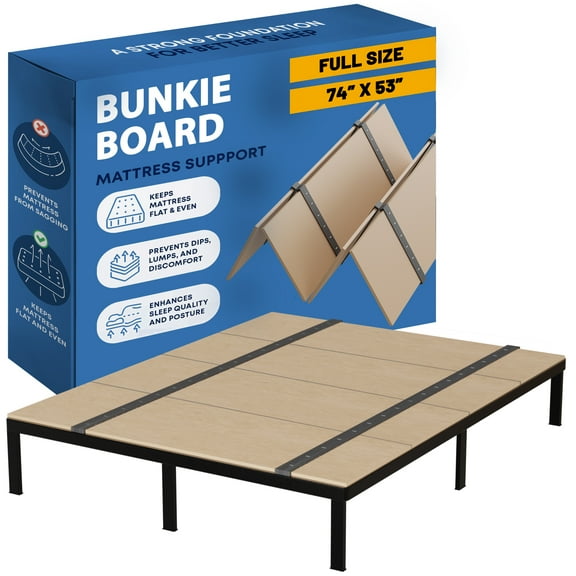 Continental Sleep, Folding Bunkie Board – Low-Profile 74″ x 53″ Mattress Support Platform for Daybeds, Bunk Beds, Futons & Metal/Wood Frames – Prevents Sagging, Easy to Install & Store.