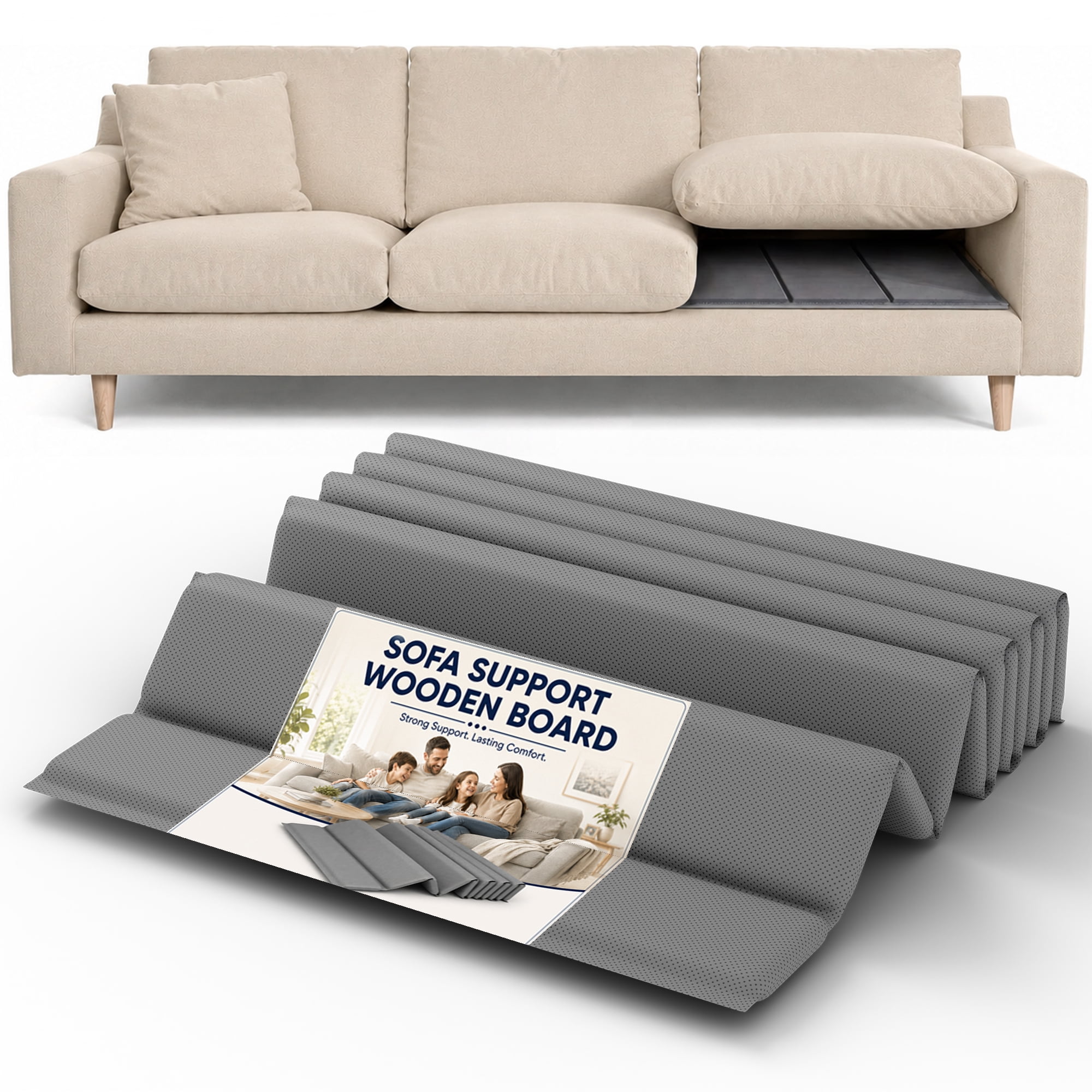 Continental Sleep, Heavy Duty Couch Support Board, 21.5" x 72" Extra Thick Wood Base to Fix Sagging Seats, Reinforced Under Cushion Panel for Sofas, Chairs & Loveseats, Furniture Seat Saver