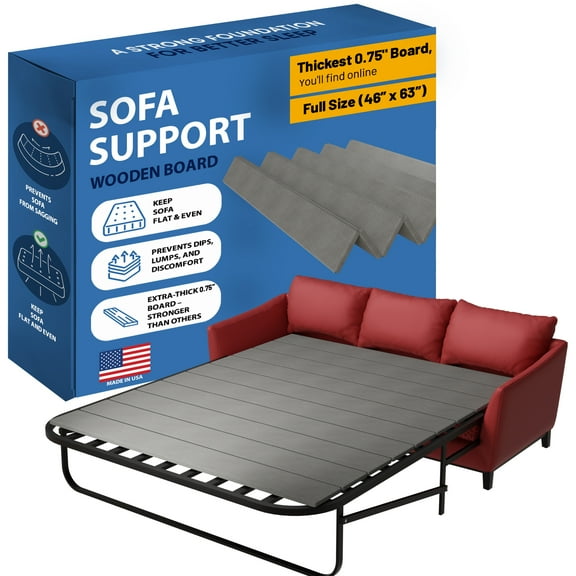 Continental Sleep, Heavy Duty Sleeper Sofa Support Slats, 63" x 46" Wood Base to Fix Sagging Seats, Reinforced Under Cushion Panel for Sofas and Bed Support, Pull Out Couch Mattress Board