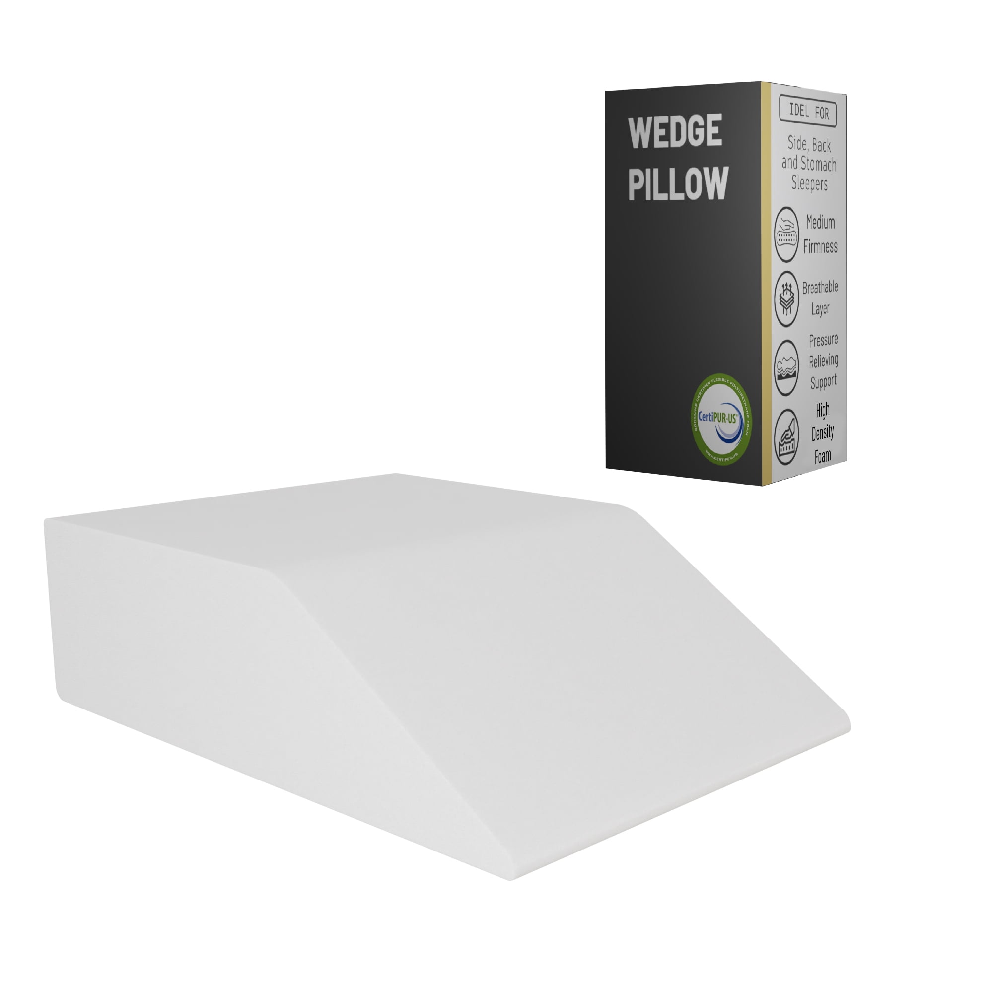 Continental Sleep - Leg Pillow , Foam Wedge- Improves Blood Circulation, Relieves, 21" x 23" x 7", White