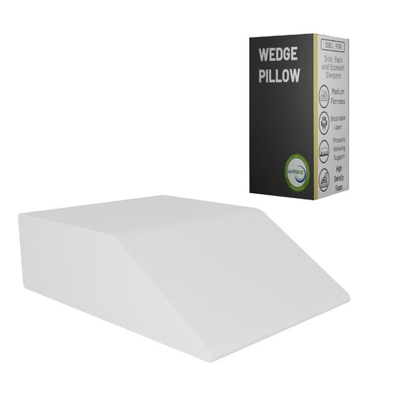 Continental Sleep - Leg Pillow , Foam Wedge- Improves Blood Circulation, Relieves, 21" x 23" x 7", White