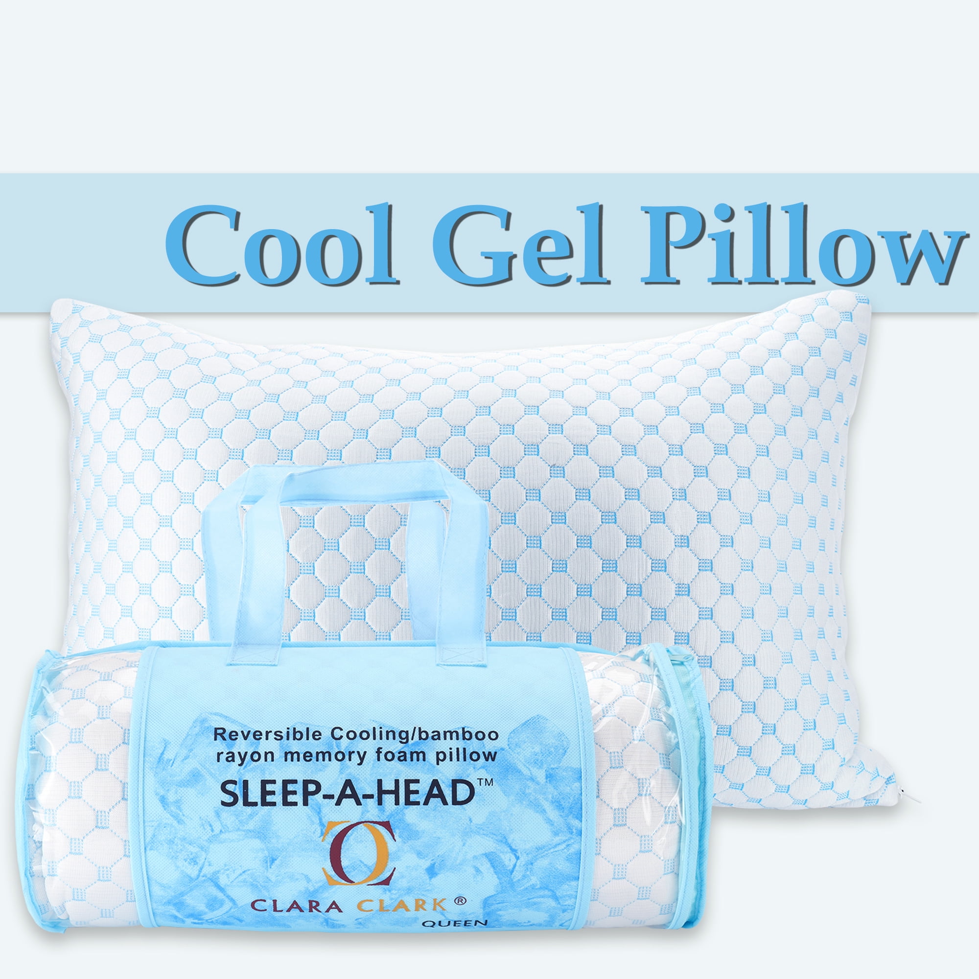 Continental Sleep, Gel Memory Foam Sleeping Pillow – Pressure Relief for Neck & Shoulder, Adjustable Height, Cooling Breathable Cover, for Side, Back & Stomach Sleepers, 25" x 15", White