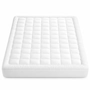 Continental Sleep, 1" Quilted Fitted Fluffy & Soft Mattress Pad, Breathable Mattres Topper, Cooling Protector Cover with 18  Deep Pocket, Full, White