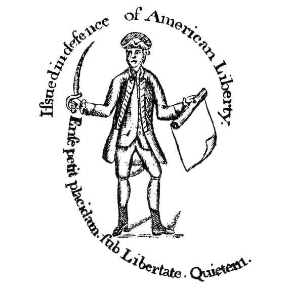 Continental Soldier. Ndetail From A 36-Shilling Massachusetts Paper Bill Engraved By Paul Revere In 1775. Print by