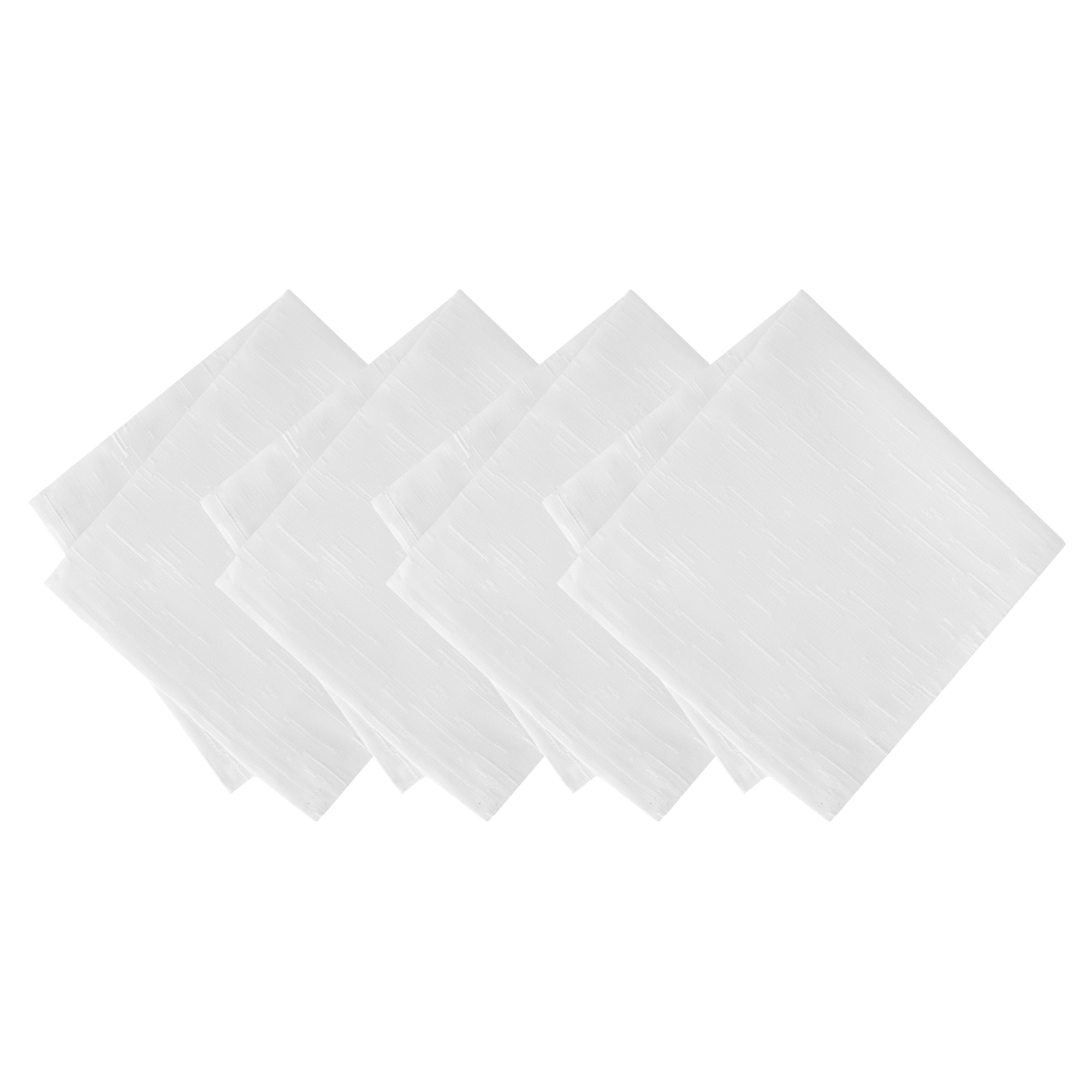 White Textured Water-Resistant Polyester Napkins, Set of 4