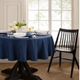 thumbnail image 1 of Elrene Home Fashions Continental Solid Texture Water and Stain Resistant Tablecloth, Navy, 60" x 84" Oval, 1 of 4