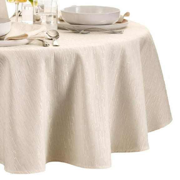 Continental Solid Texture Water and Stain Resistant Tablecloth