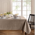 thumbnail image 1 of Elrene Home Fashions Continental Solid Texture Water and Stain Resistant Tablecloth, Taupe, 60" x 120" Rectangle, 1 of 4