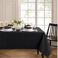 thumbnail image 1 of Elrene Home Fashions Continental Solid Texture Water and Stain Resistant Tablecloth, Black, 60" x 144" Rectangle, 1 of 4