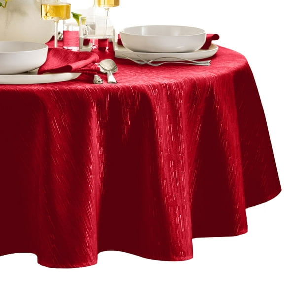 Continental Solid Texture Water and Stain Resistant Tablecloth