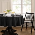 thumbnail image 1 of Elrene Home Fashions Continental Solid Texture Water and Stain Resistant Tablecloth, Black, 60" x 84" Oval, 1 of 4