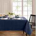 thumbnail image 1 of Elrene Home Fashions Continental Solid Texture Water and Stain Resistant Tablecloth, Navy, 52" x 70" Rectangle, 1 of 4