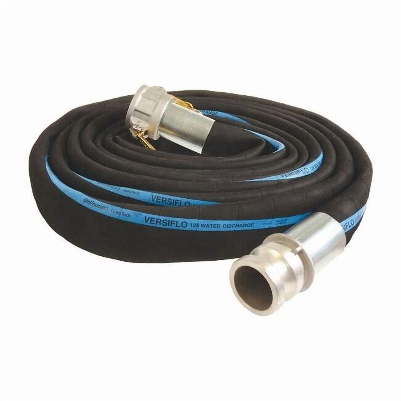 Continental 3" ID x 25 ft Rubber Water Discharge Hose BK RD300-25CE-G