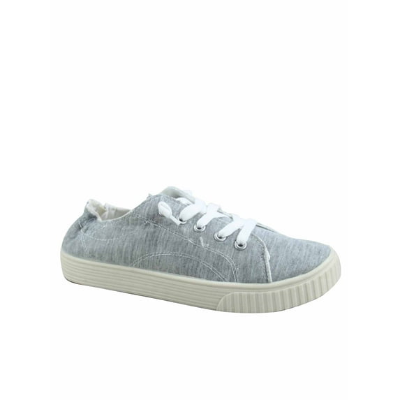 Continue-10 Women's Causal Thick Sole Comfort Slip On Round Toe Flat Sneaker Shoes (Gray, 8.5)