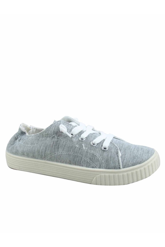 Continue-10 Women's Causal Thick Sole Comfort Slip On Round Toe Flat Sneaker Shoes (Gray, 8)