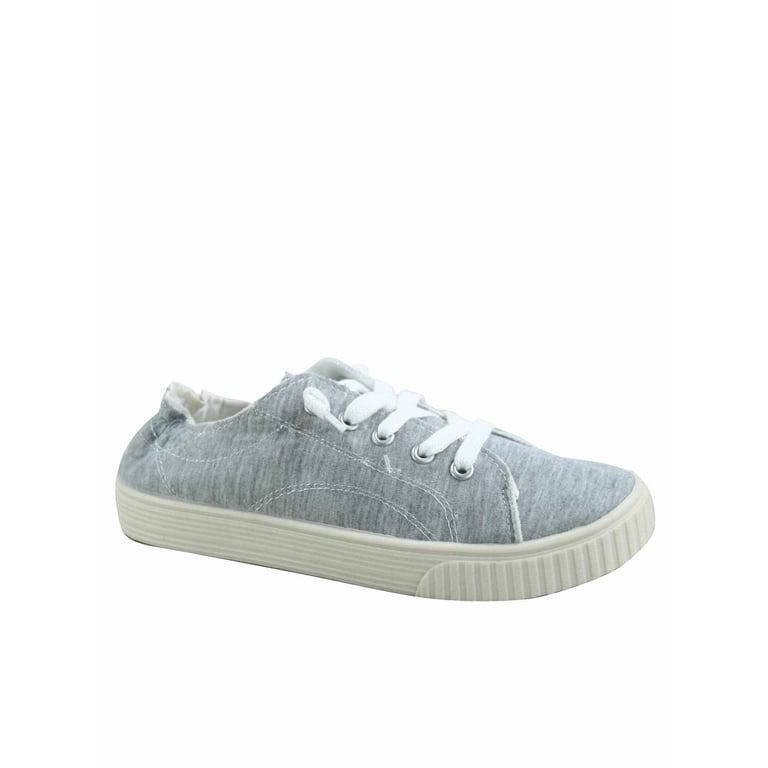 Continue-10 Women's Causal Thick Sole Comfort Slip On Round Toe Flat  Sneaker Shoes (Gray, 9)