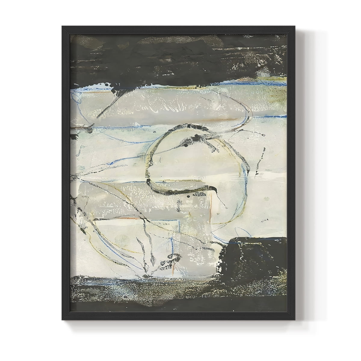 Continuing Energy I Framed Print in Black Solid Wood Framed Print No Nail Hanging