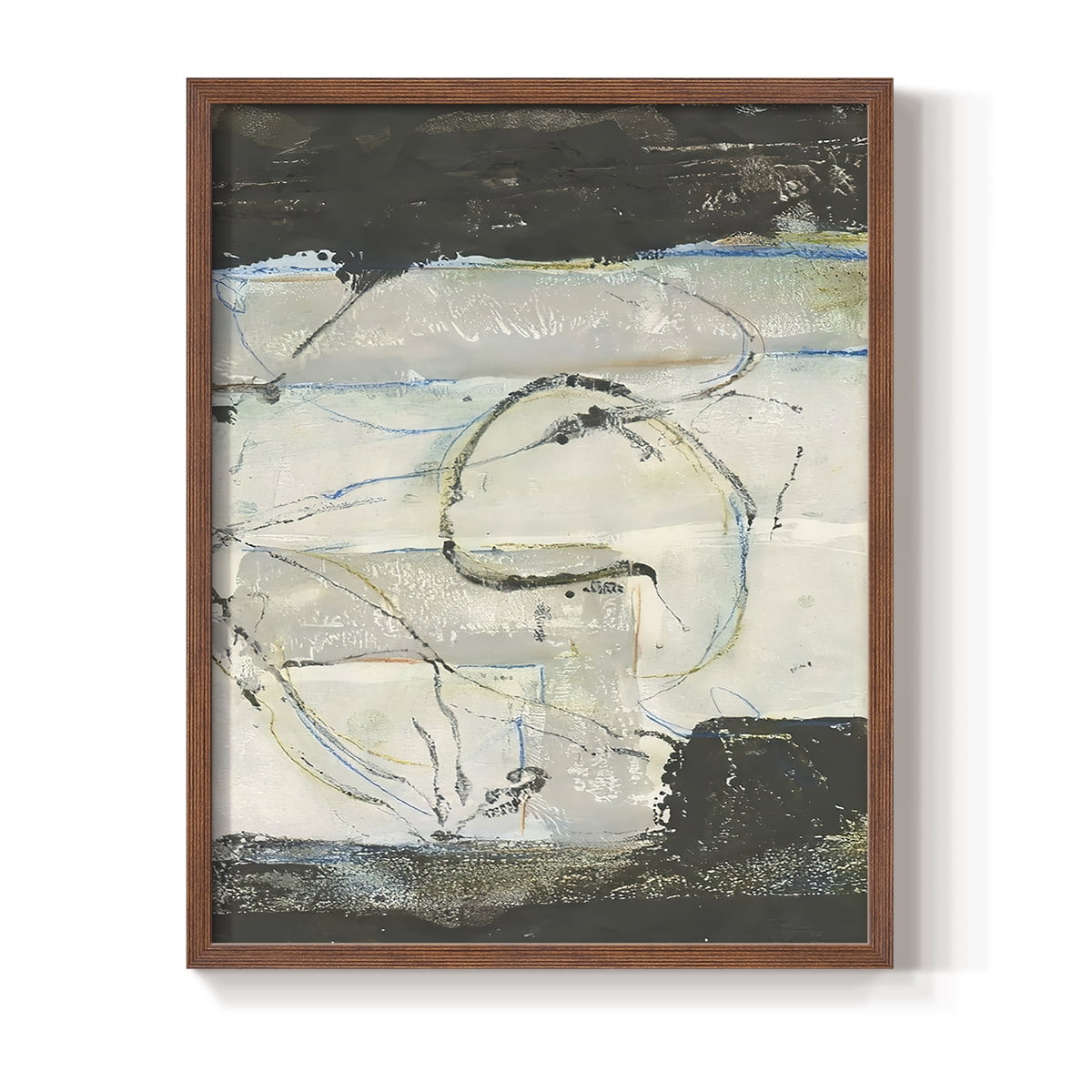 Continuing Energy I Framed Print in Brown Solid Wood Framed Print No Nail Hanging