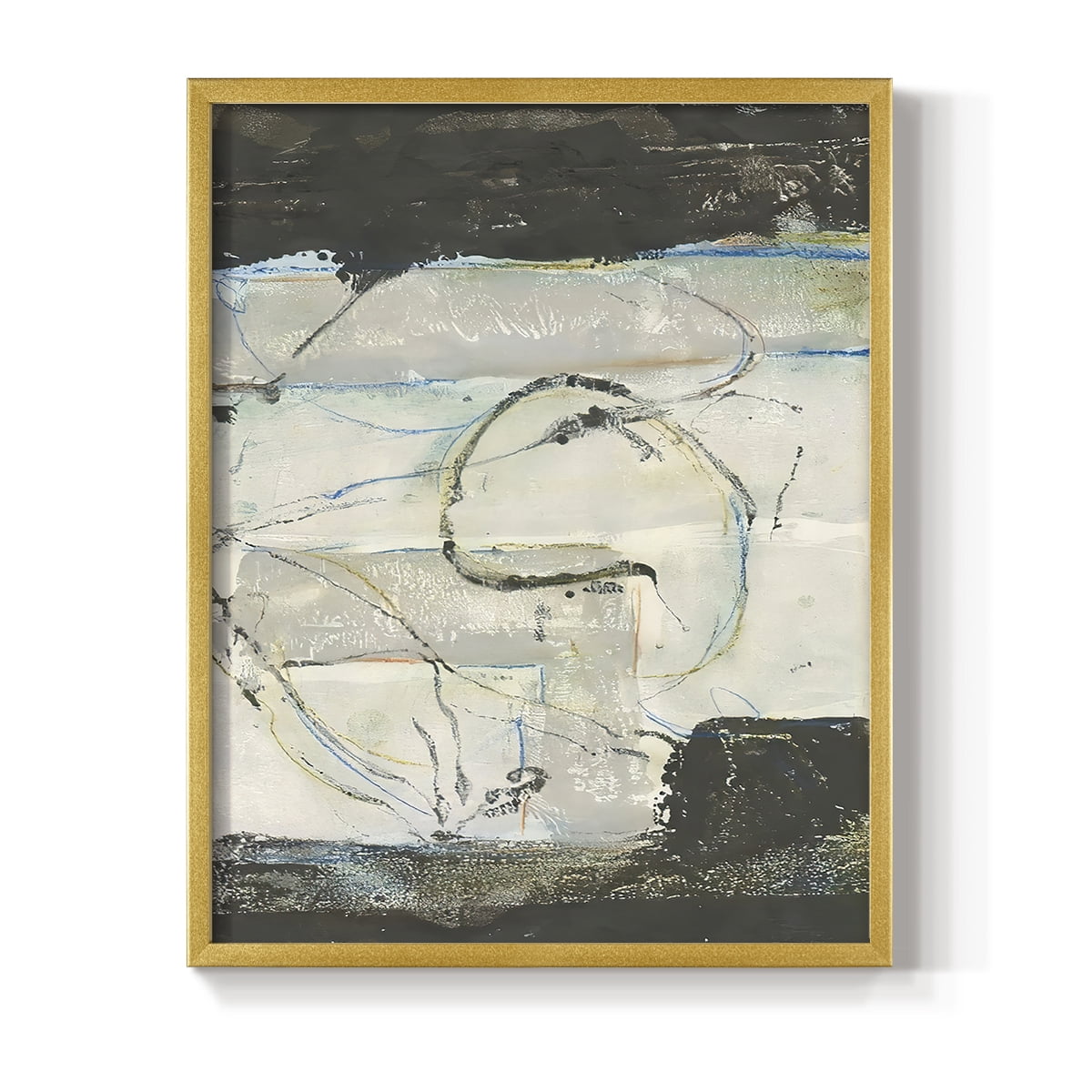 Continuing Energy I Framed Print in Gold Solid Wood Framed Print No Nail Hanging