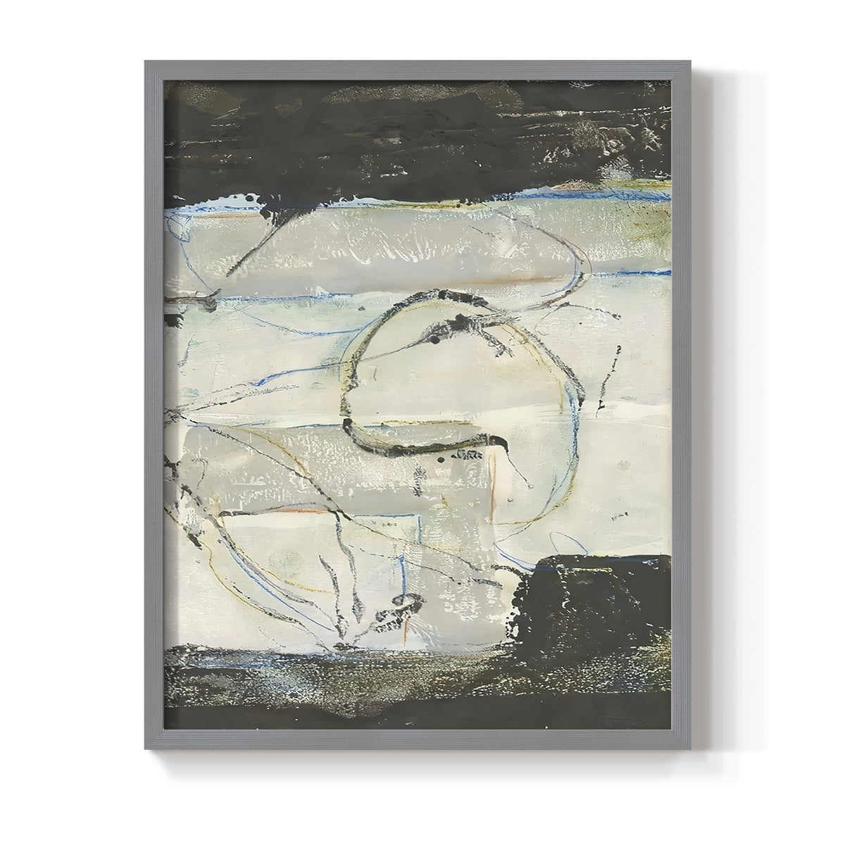 Continuing Energy I Framed Print in Gray Solid Wood Framed Print No Nail Hanging