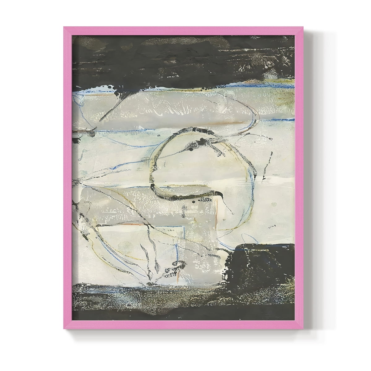 Continuing Energy I Framed Print in Pink Solid Wood Framed Print No Nail Hanging