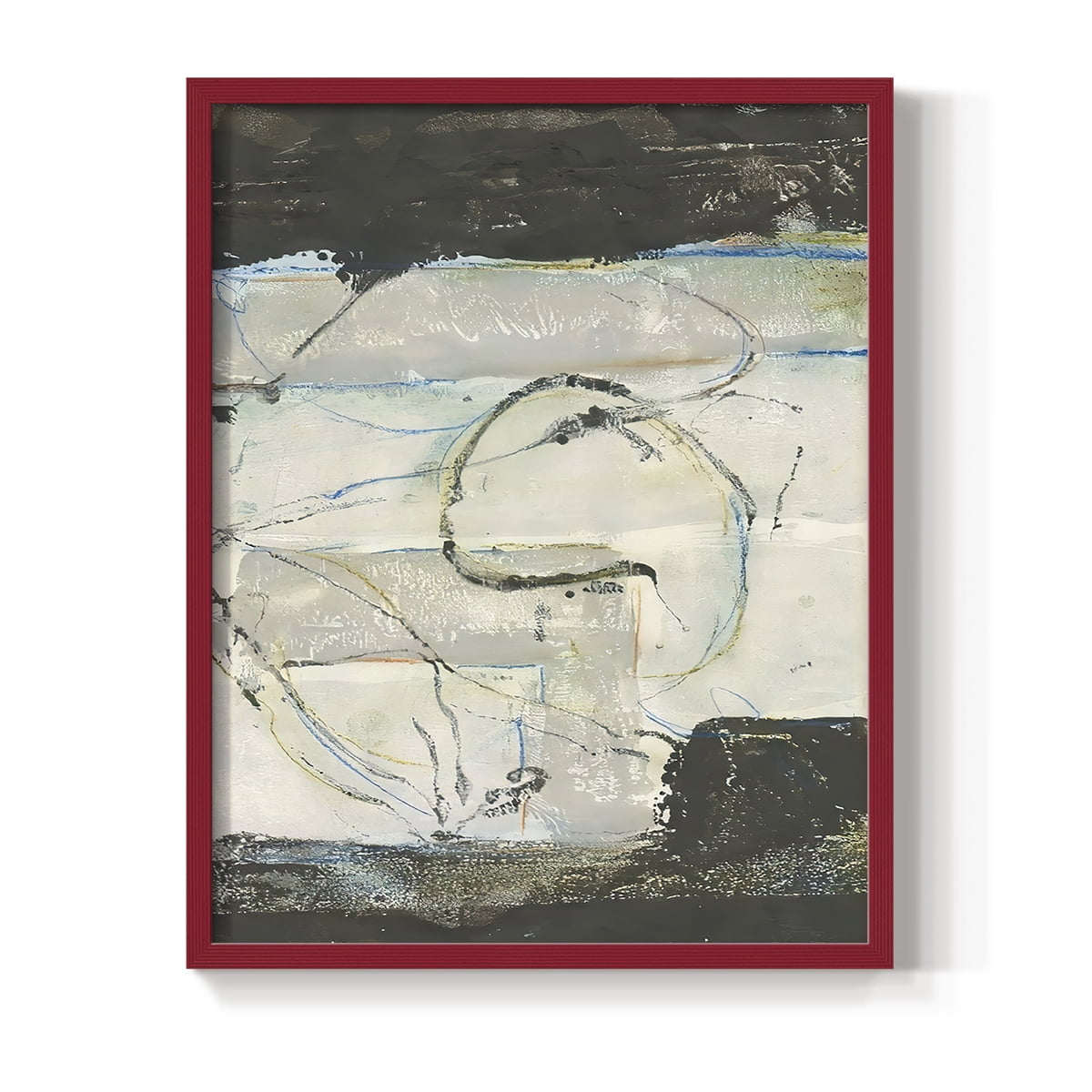 Continuing Energy I Framed Print in Red Solid Wood Framed Print No Nail Hanging