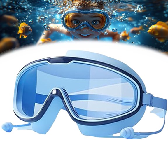 Continuoeny Goggles, 2025 NEW HD Children'S Large Frame Waterproof and Anti-Fog Swimming Goggles, No Leak Swim Goggles