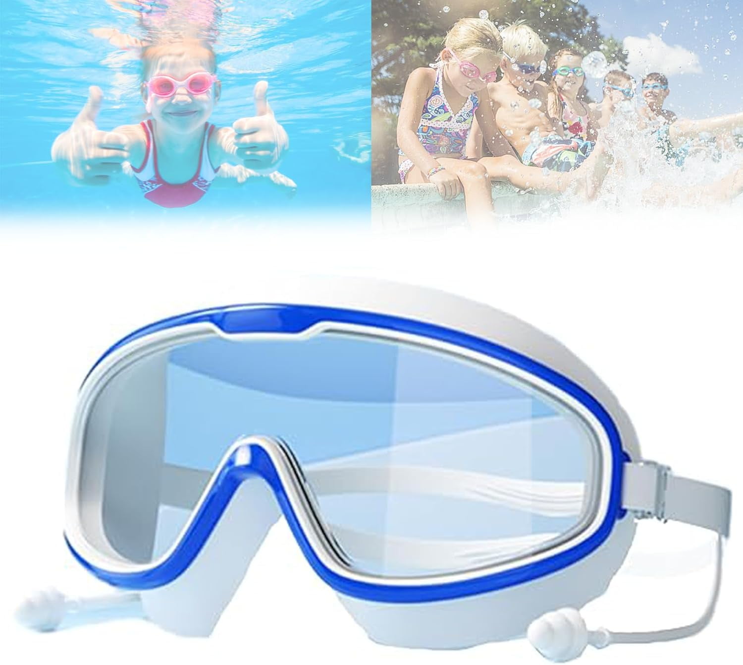 Kids Swimwear New Anti Fog Swimming Goggles Swim Diving Set For Boys And Girls Silicone Goggles Swim Cap Set I.1303948122