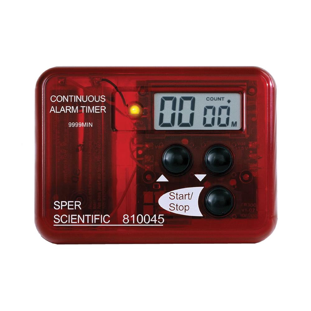 Sper Scientific Continuous Alarm Timer, Visual Audible Yellow LED ...