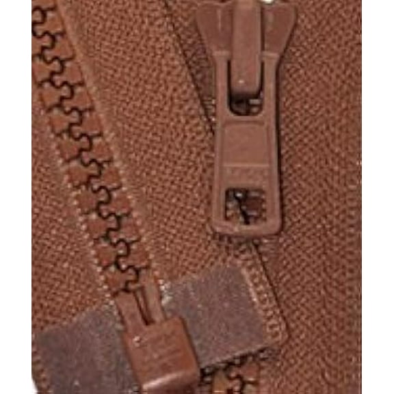 Continuous Chain Zipper YKK #3 Nylon Coil (Colorful) 5 Yards - 20 Nickel Long Pulls (Beige #572)