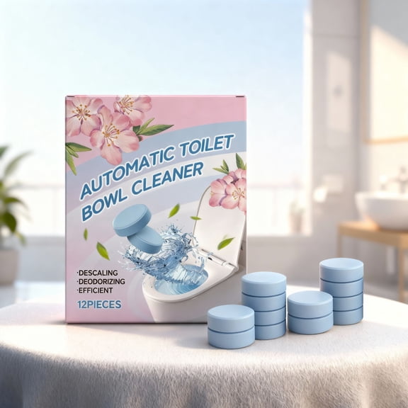 Continuous Clean Toilet Drop-Ins, Automatic Blue Toilet Bowl Cleaner, Septic-Safe Tank Tablets Remove Hard Water Minerals & Limescale, Stain & Smell Protection, 12 Count ( Box of 1)