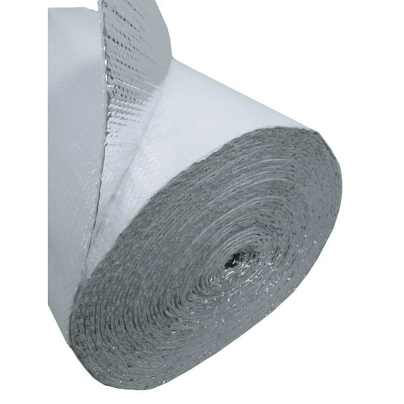 Continuous Double WHITE Foil Insulation Reflective Bubble Roll (48"x10FT) R8-24