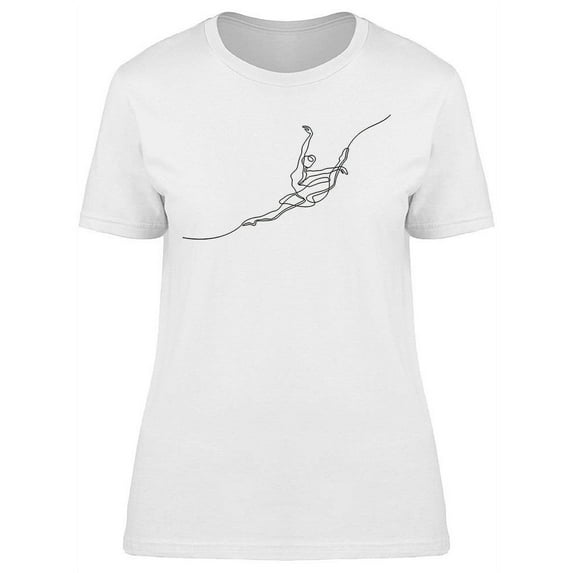 Continuous Line Art Ballerina T-Shirt Women -Image by Shutterstock, Female Small