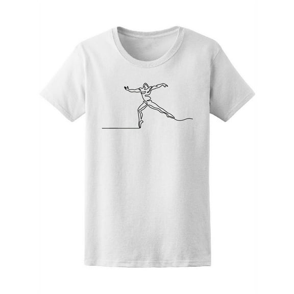 Continuous Line Art Ballet Dancer Man Tee Women's -Image by Shutterstock