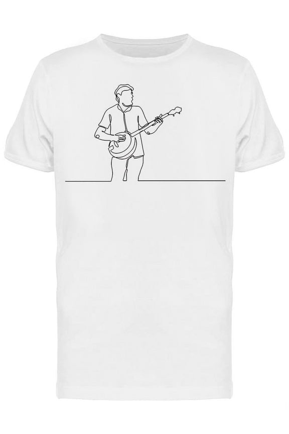Continuous Line Banjo Player Tee Men's -Image by Shutterstock