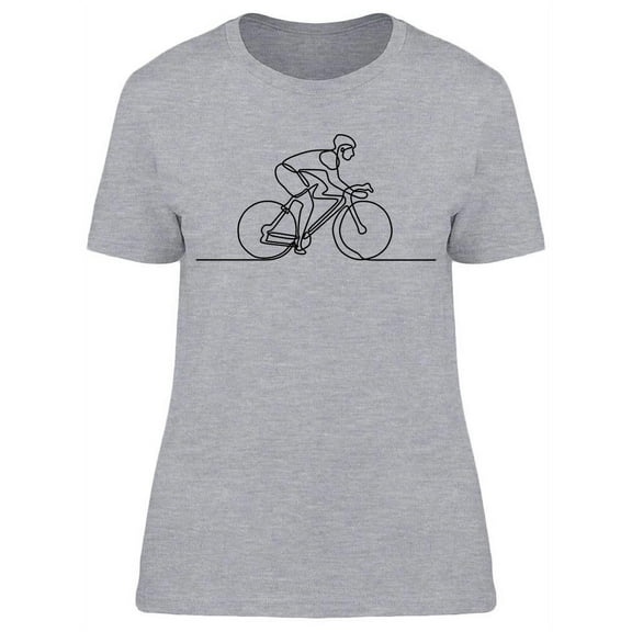 Continuous Line Bicycle Rider T-Shirt Women -Image by Shutterstock, Female XX-Large